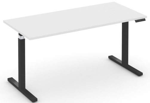 Стол электроподъемный, черный + белый бриллиант