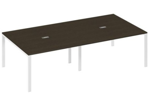 Стол для переговоров прямоугольный Мира Нумо, цвет венге + белый