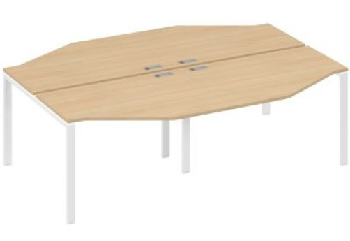 Рабочая станция эргономичная (4х120) Мира Нумо, цвет натуральный дуб + белый