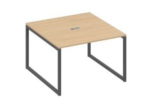 Стол для переговоров квадратный Мира Одри, цвет натуральный дуб + антрацит