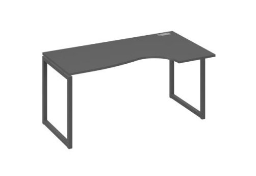 Стол эргономичный правый Мира Одри, цвет антрацит премиум + антрацит