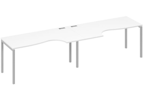 Рабочая станция эргономичная 2х160 Классика Мира Лофт, цвет белый премиум + серый