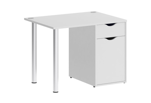 Стол письменный с тумбой, цвет белый