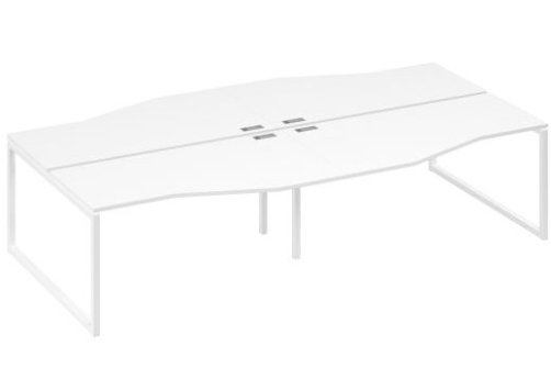 Рабочая станция эргономичная (4х160) Мира Одри, цвет белый премиум + белый