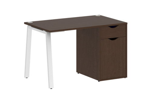 Стол письменный с тумбой, цвет венге + белый