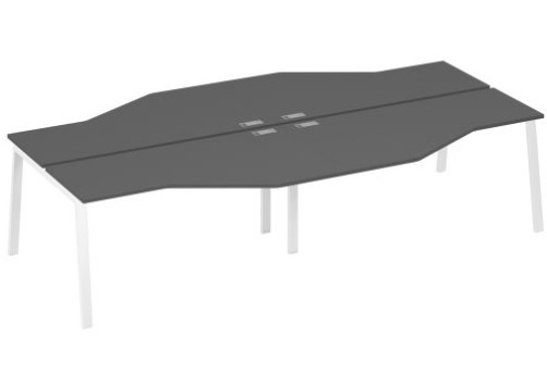Рабочая станция эргономичная 4х160 Мира Трио, цвет антрацит премиум + белый