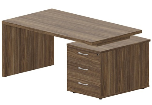 Стол на опорной тумбе (правый) Эльберт, цвет орех