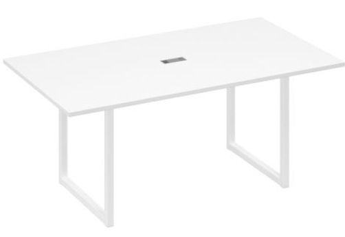 Стол для переговоров прямоугольный Мира Нумо, цвет белый премиум + белый