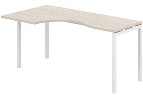Стол эргономичный левый Индиго Форт, цвет дуб светлый + белый