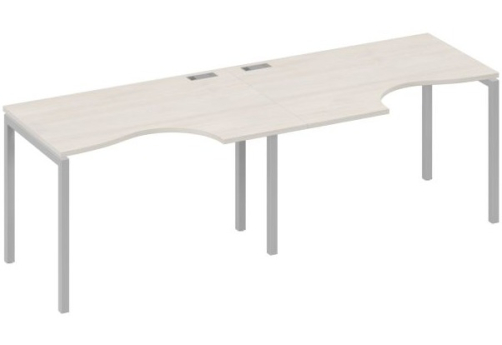 Рабочая станция эргономичная 2х120 Классика Мира Лофт, цвет дуб шамони + серый