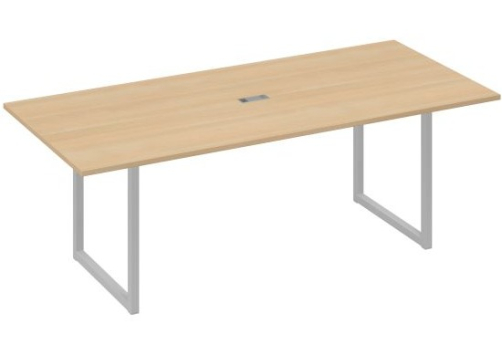 Стол для переговоров прямоугольный Мира Одри, цвет натуральный дуб + серый