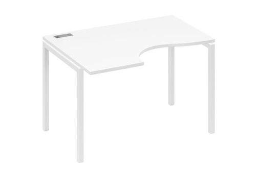 Стол эргономичный левый Классика Мира Лофт, цвет белый премиум + белый