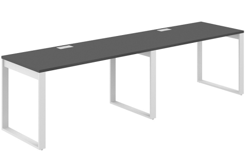 Рабочая станция с лючком Фламинго, цвет антрацит + белый