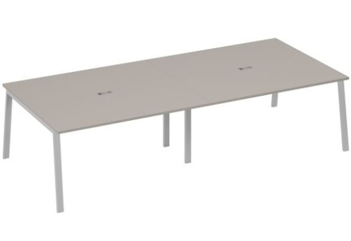Стол для переговоров Мира Трио, цвет мокко премиум + серый