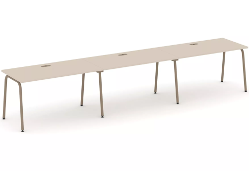 Рабочая станция на 3 места (с лючками), цвет капучино