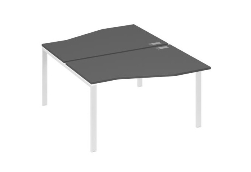 Рабочая станция эргономичная (2х140) Мира Нумо, цвет антрацит премиум + белый
