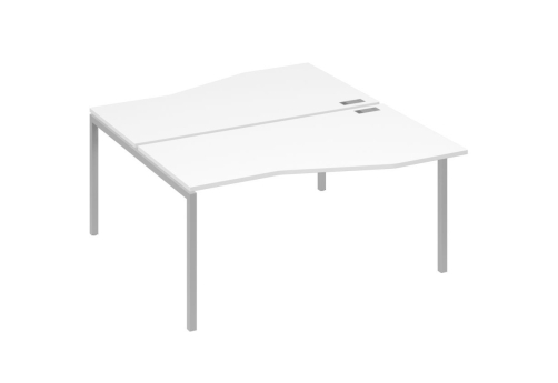 Рабочая станция эргономичная 2х160 Техно Мира Лофт, цвет белый премиум + серый