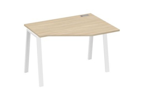 Стол эргономичный правый Мира Трио, цвет дуб скандинавский + белый