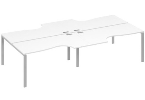 Рабочая станция эргономичная (4х160) Мира Нумо, цвет белый премиум + серый