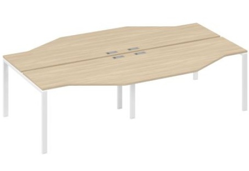 Рабочая станция эргономичная (4х140) Мира Нумо, цвет дуб скандинавский + белый