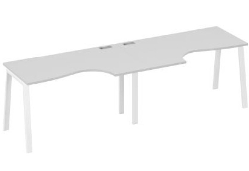 Станция рабочая эргономичная 2х140 Мира Трио, цвет серый + белый