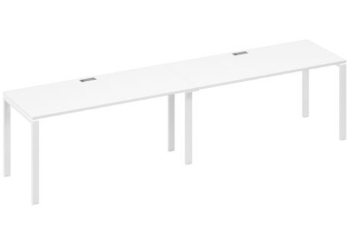 Рабочая станция (2х160) Мира Нумо, цвет белый премиум + белый