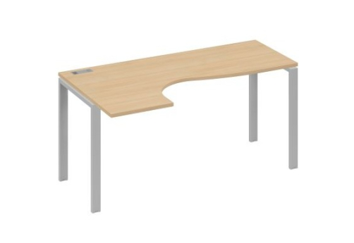Стол эргономичный левый Мира Нумо, цвет натуральный дуб + серый