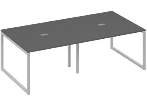 Стол для переговоров прямоугольный Мира Одри, цвет антрацит премиум + серый