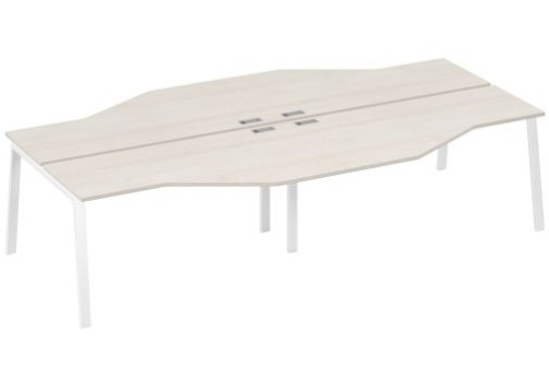 Рабочая станция эргономичная 4х160 Мира Трио, цвет дуб шамони + белый