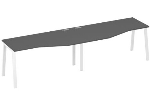 Станция рабочая эргономичная 2х160 Мира Трио, цвет антрацит премиум + белый