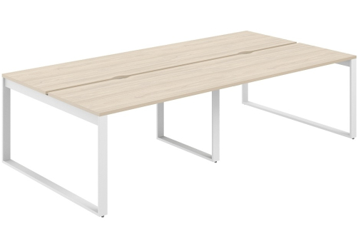 Рабочая станция с вырезом Фламинго, цвет акация + белый