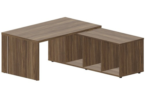 Стол на опорной сервисной тумбе (правый) Эльберт, цвет орех