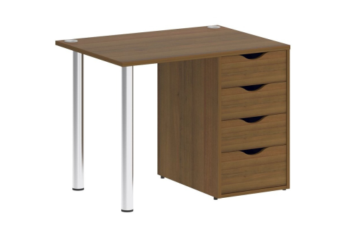 Стол письменный с тумбой 4 ящика, цвет орех