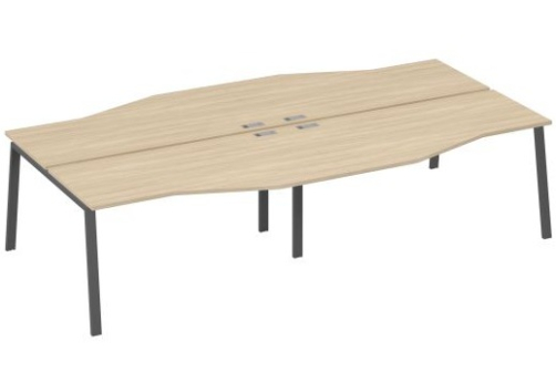 Станция рабочая эргономичная 4х160 Мира Трио, цвет дуб скандинавский + антрацит