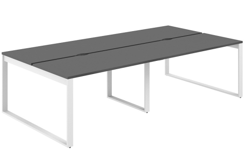 Рабочая станция с вырезом Фламинго, цвет антрацит + белый