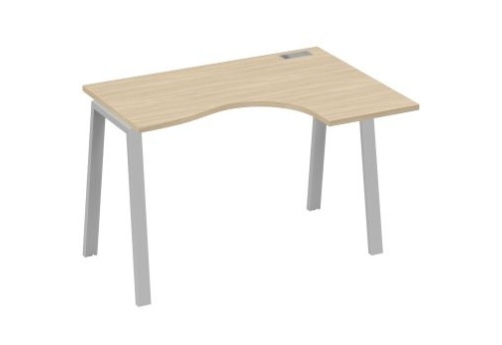 Стол эргономичный правый Мира Трио, цвет дуб скандинавский + серый