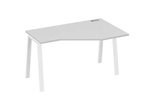 Стол эргономичный правый Мира Трио, цвет серый + белый
