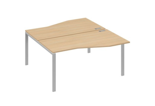 Рабочая станция эргономичная (2х160) Мира Нумо, цвет натуральный дуб + серый