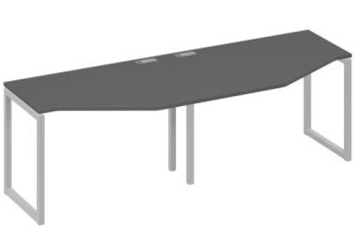 Рабочая станция эргономичная (2х120) Мира Одри, цвет антрацит премиум + серый