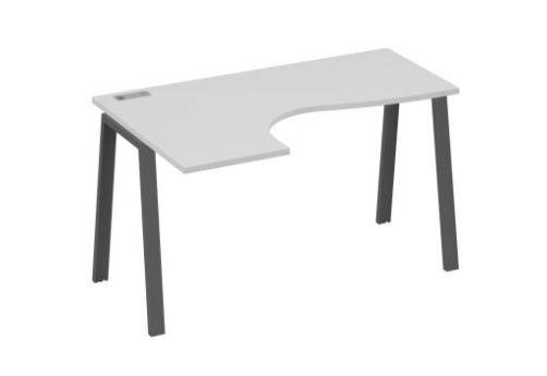 Стол эргономичный левый Мира Трио, цвет серый + антрацит