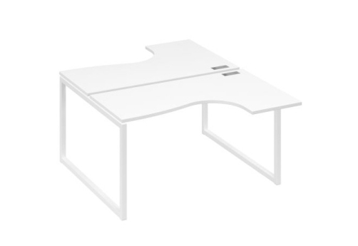 Рабочая станция эргономичная (2х140) Мира Одри, цвет белый премиум + белый