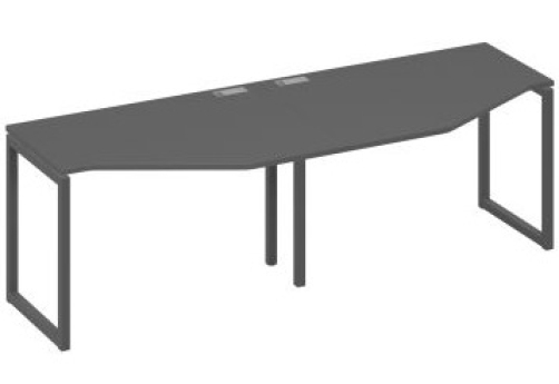 Рабочая станция эргономичная (2х120) Мира Одри, цвет антрацит премиум + антрацит