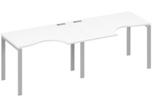 Рабочая станция эргономичная (2х120) Мира Нумо, цвет белый премиум + серый