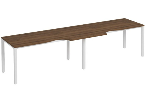 Рабочая станция эргономичная (2х160) Прайм Металл 50, цвет орех + белый