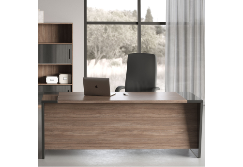 Стол письменный 200 панель - древесная Виенсо, цвет дуб + черный