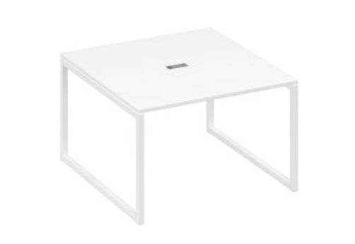 Стол для переговоров квадратный Мира Одри, цвет белый премиум + белый