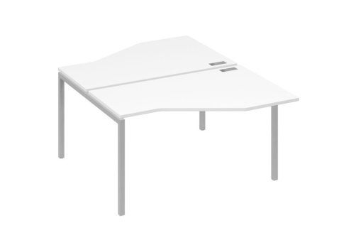 Рабочая станция эргономичная 2х140 Техно Мира Лофт, цвет белый премиум + серый