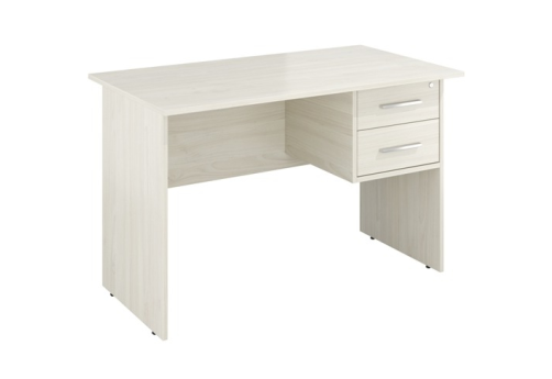 Стол рабочий с тумбой с замком, цвет скандинавское дерево