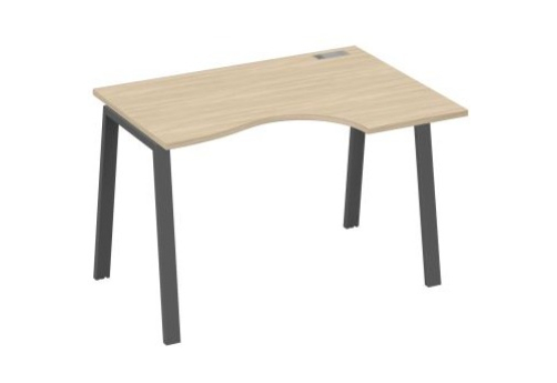 Стол эргономичный правый 120 Мира Трио, цвет дуб скандинавский + антрацит