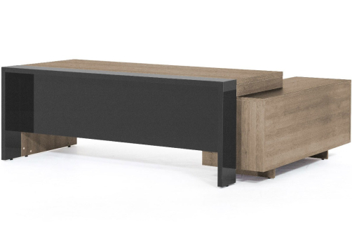 Стол на опорной тумбе Гавана, цвет гавана + серый глянец